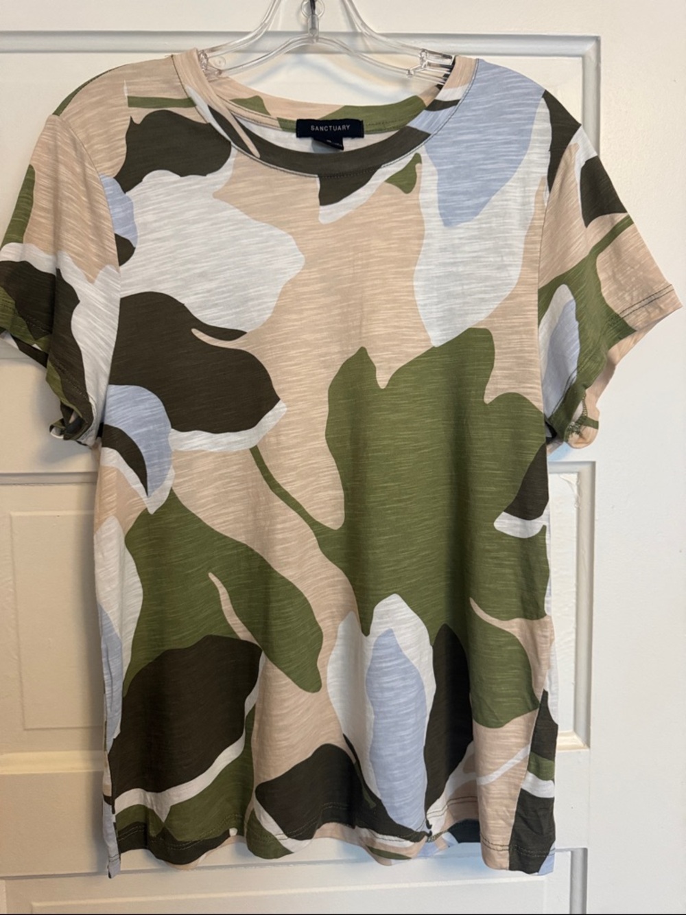 Sanctuary Perfect Tee Camo Short Sleeve- Olive/Khaki/White